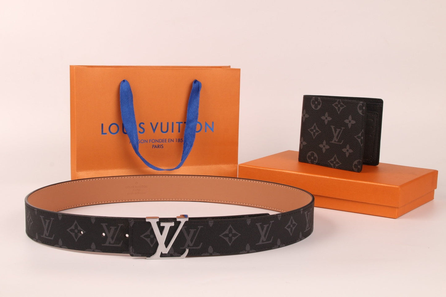 2025 3 Color Belt Buckle + Wallet Printed Letter Belt