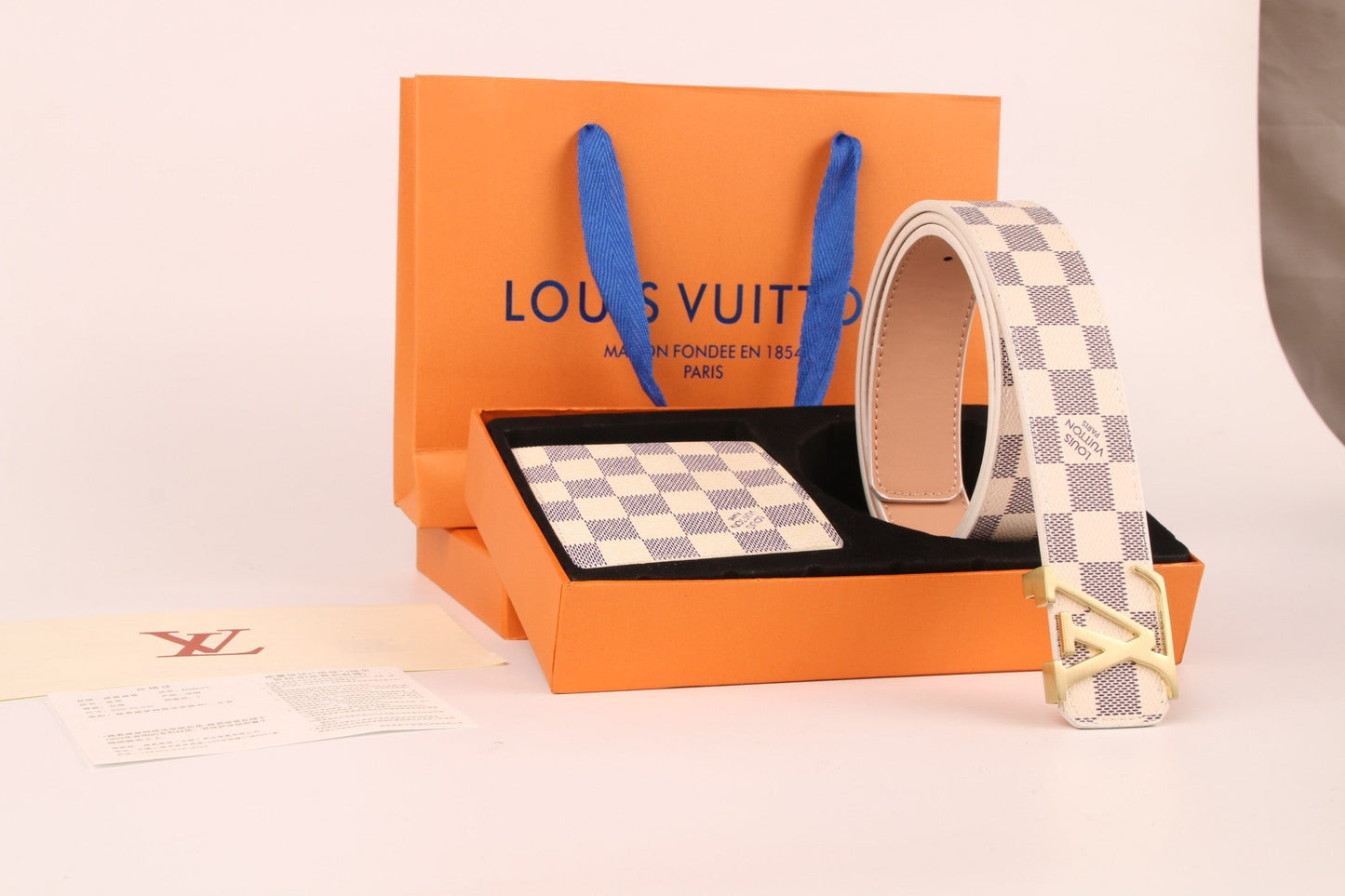 2025 3-color belt buckle + wallet printed letter belt