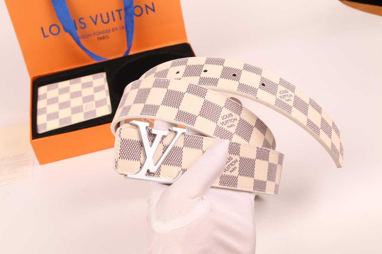 2025 3-color belt buckle + wallet printed letter belt