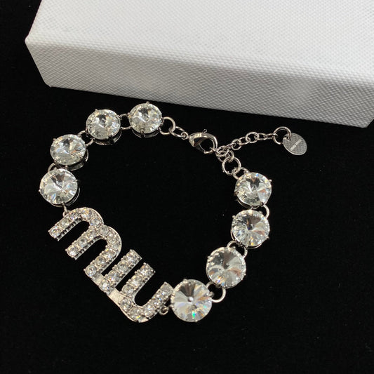 2025 Sparkling Crystal Diamond Bracelet Necklace Set