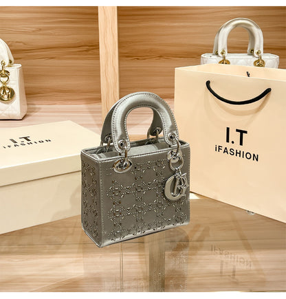 Princess Diana women's bag 2025 new satin hot rhinestone rhinestone handbag crossbody bag