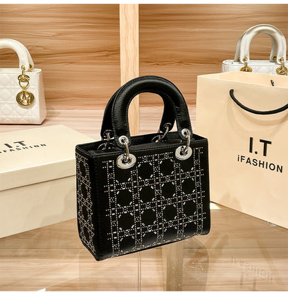 Princess Diana women's bag 2025 new satin hot rhinestone rhinestone handbag crossbody bag