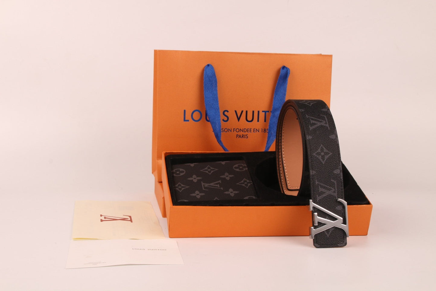 2025 3 Color Belt Buckle + Wallet  Printed Letter Belt