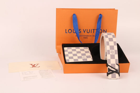 2025 3-color belt buckle + wallet  printed letter belt