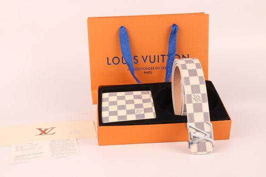 2025 3-color belt buckle + wallet  printed letter belt