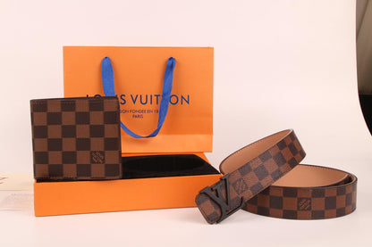 2025 3-color belt buckle + wallet  printed letter belt