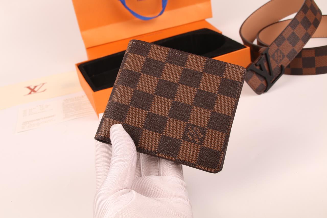 2025 3-color belt buckle + wallet  printed letter belt