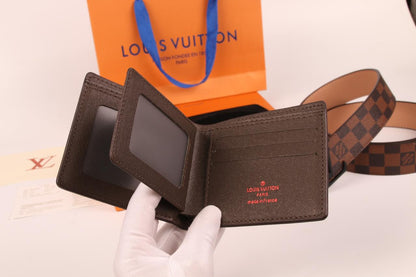 2025 3-color belt buckle + wallet  printed letter belt