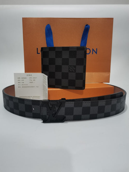 2025 3-color belt buckle + wallet  printed letter belt