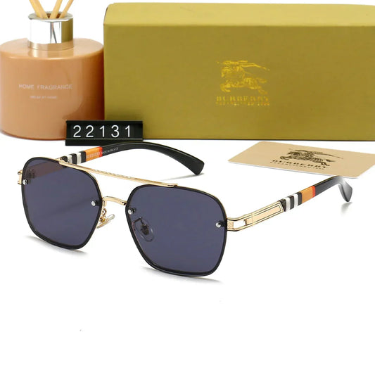 2025 Plaid Metal Frame Sunglasses 22031