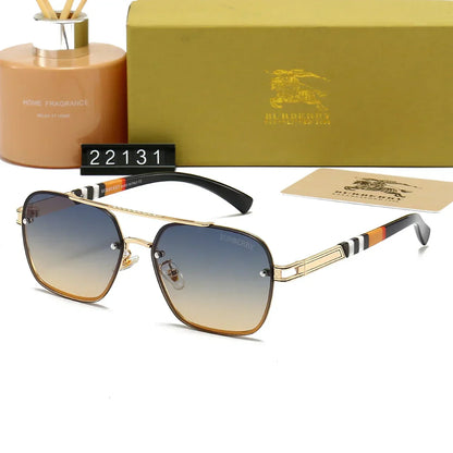 2025 Plaid Metal Frame Sunglasses 22031