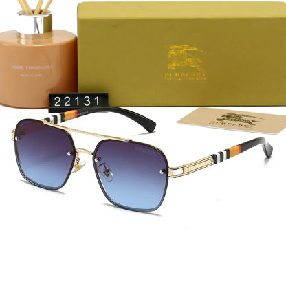 2025 Plaid Metal Frame Sunglasses 22031
