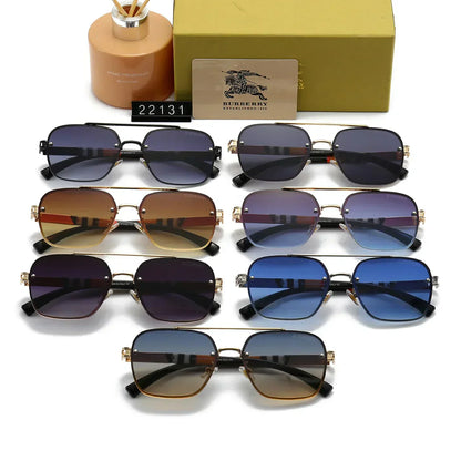 2025 Plaid Metal Frame Sunglasses 22031