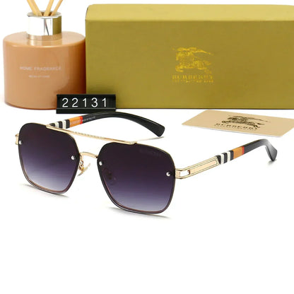 2025 Plaid Metal Frame Sunglasses 22031
