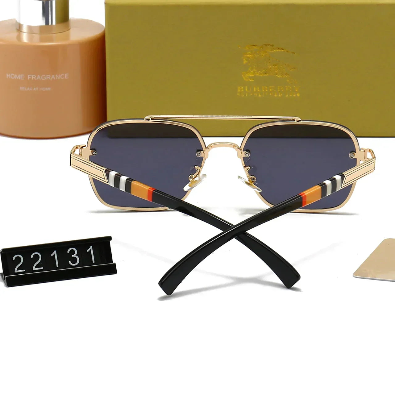 2025 Plaid Metal Frame Sunglasses 22031