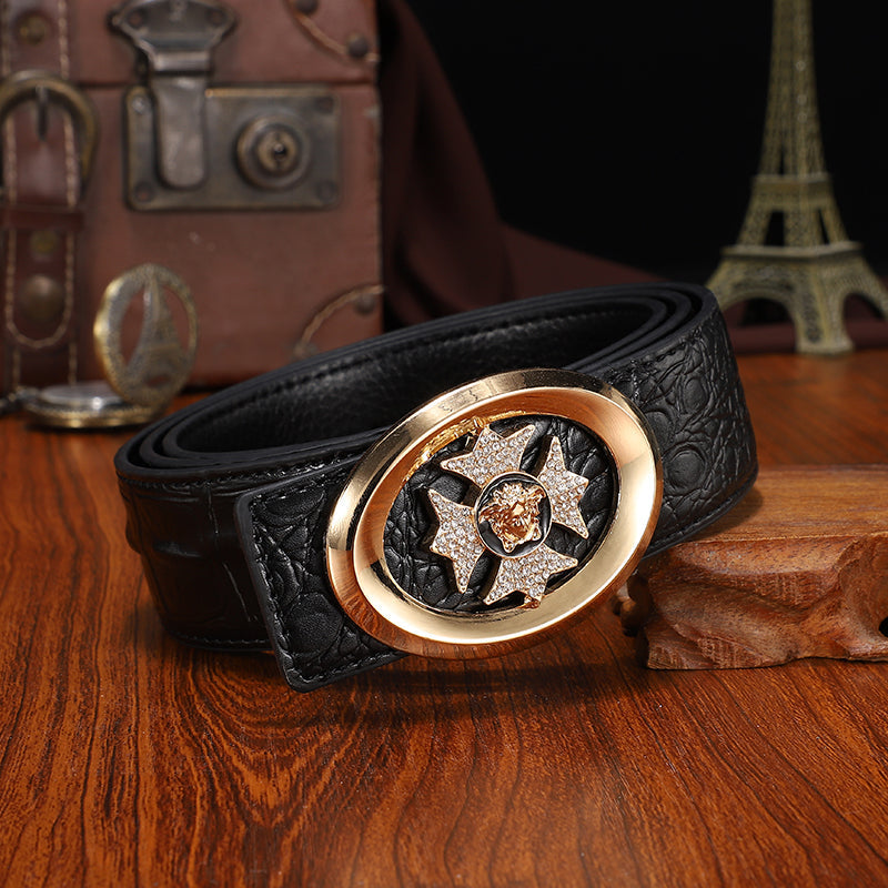 2025 Medusa Biggie Leather Fashion Belt